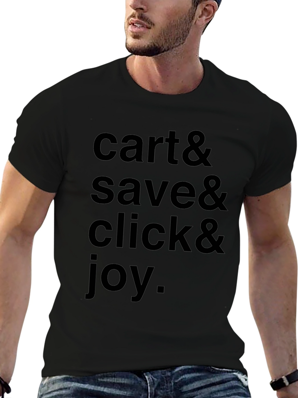 Cart Save Click & Joy Black Graphic Tee