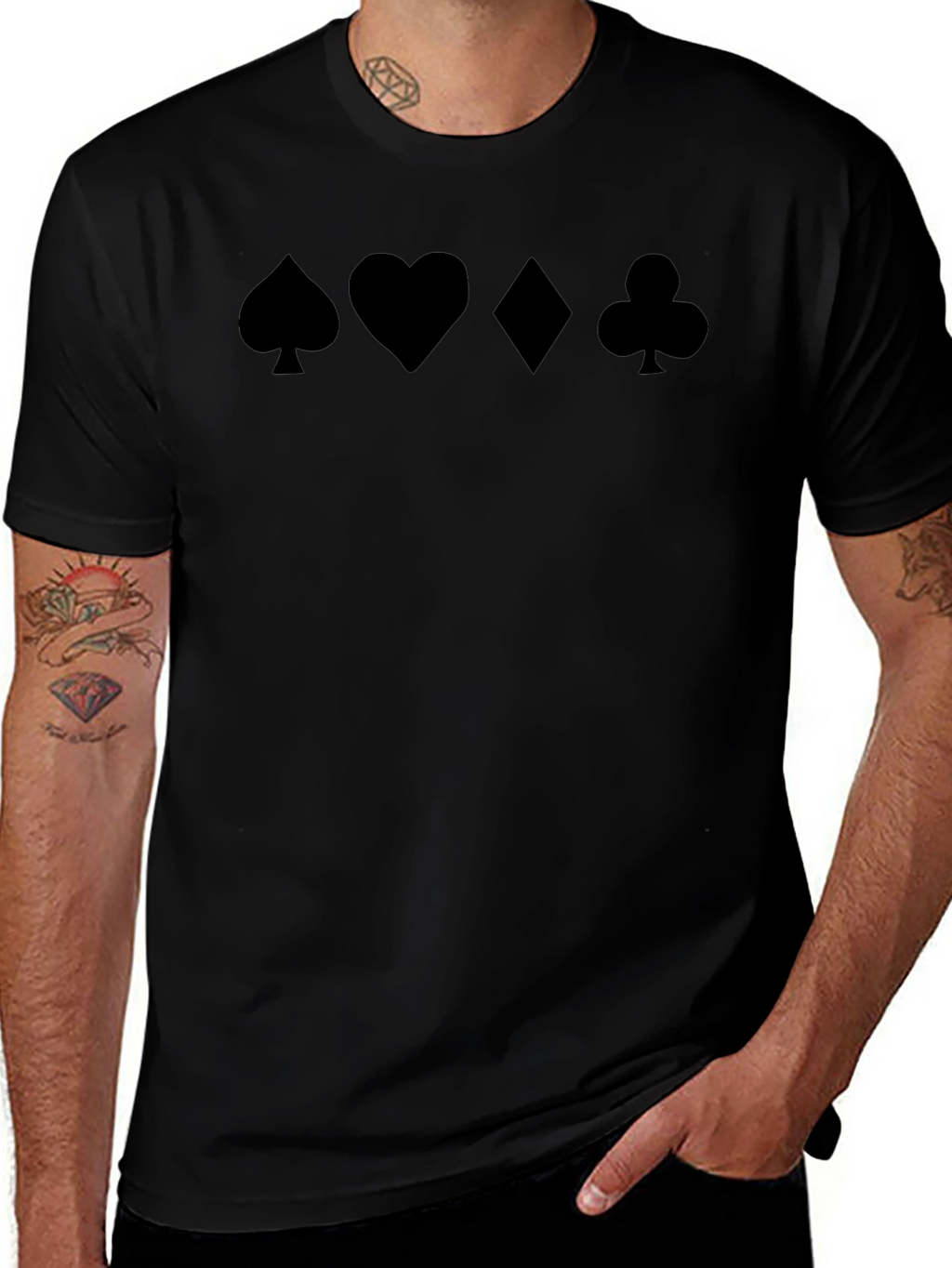 Suits Black T-Shirt - Card Symbols