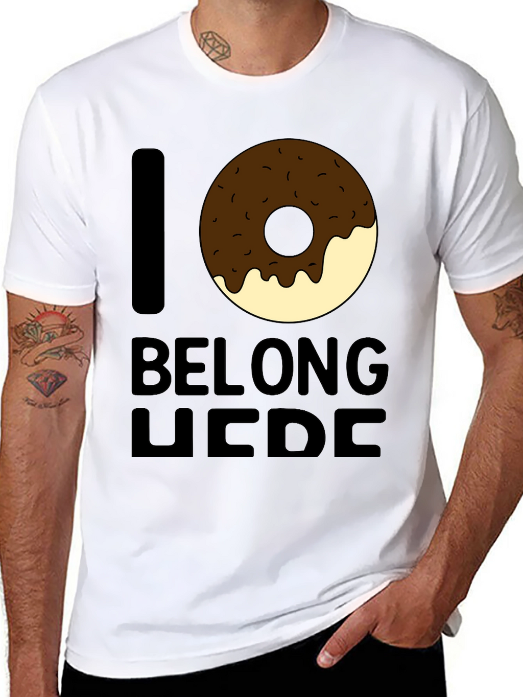 I Donut Belong Here Black Graphic Tee