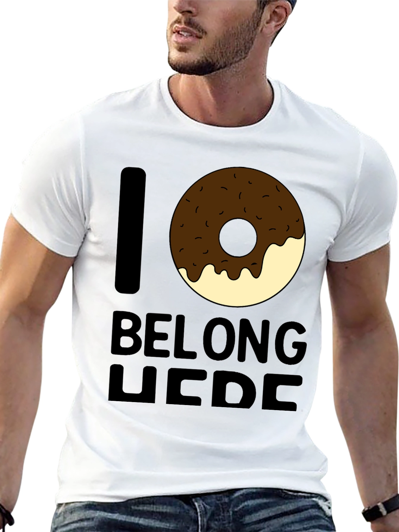 I Donut Belong Here Black Graphic Tee
