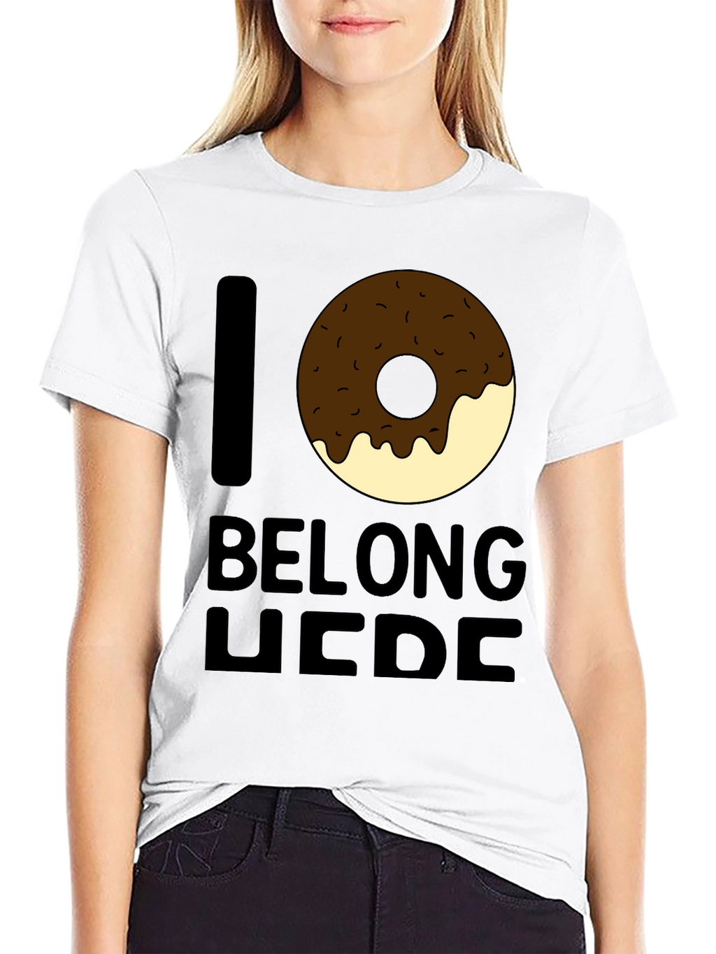 I Donut Belong Here Black Graphic Tee