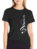 Musical Guitar Clef Graphic Tee - Soft Cotton