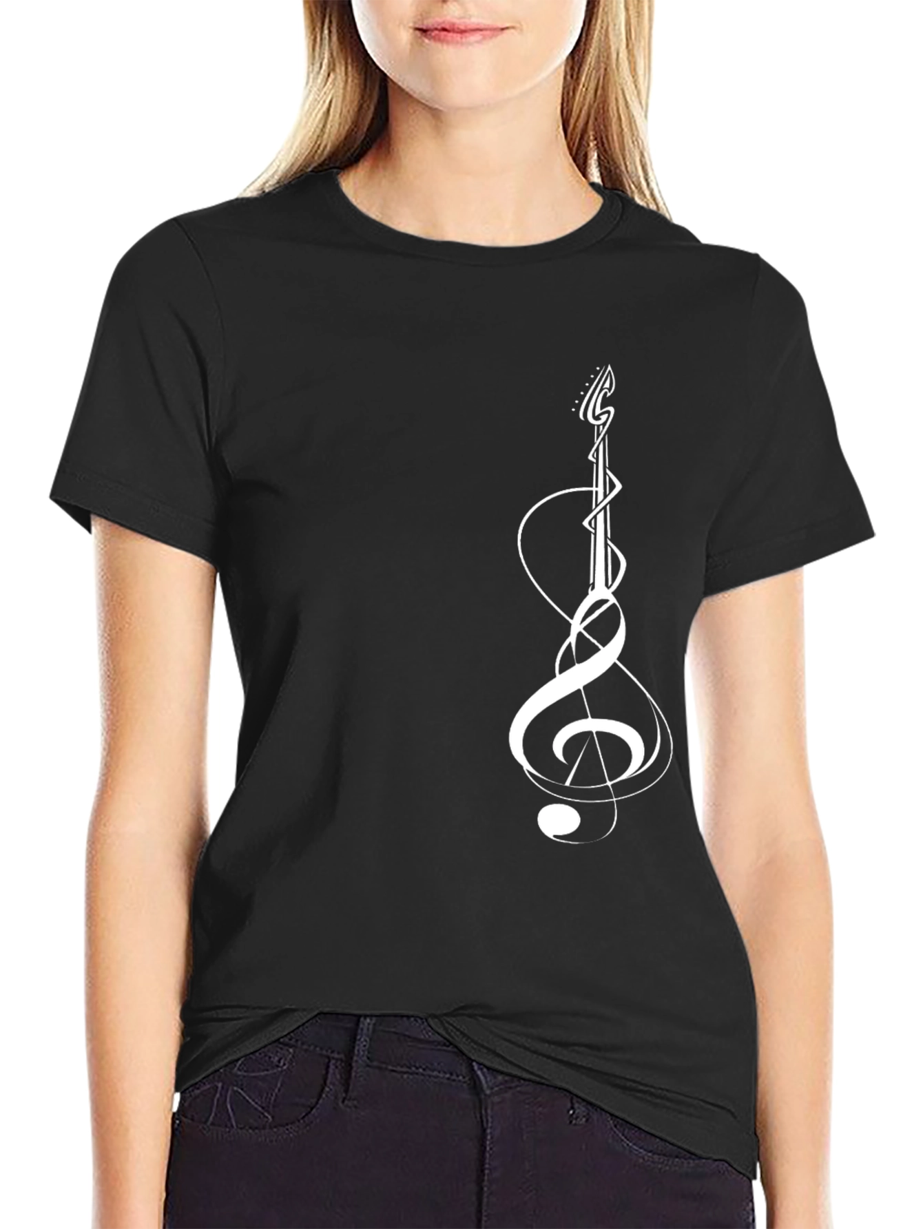 Musical Guitar Clef Graphic Tee - Soft Cotton