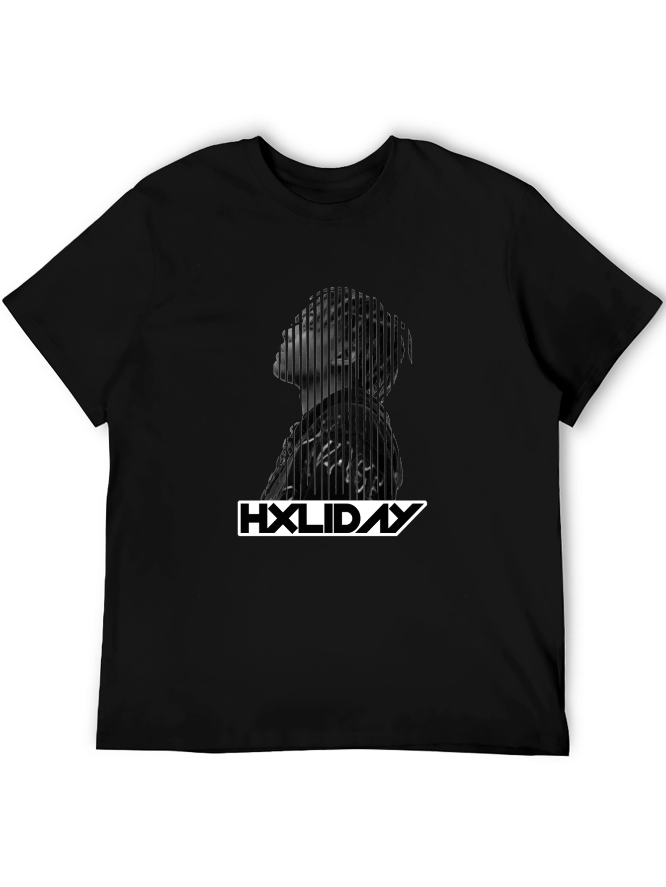 HXliday Graphic Tee - Black Cotton Casual Shirt