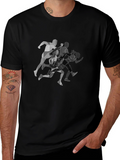 Geometric Runners Graphic Black T-Shirt