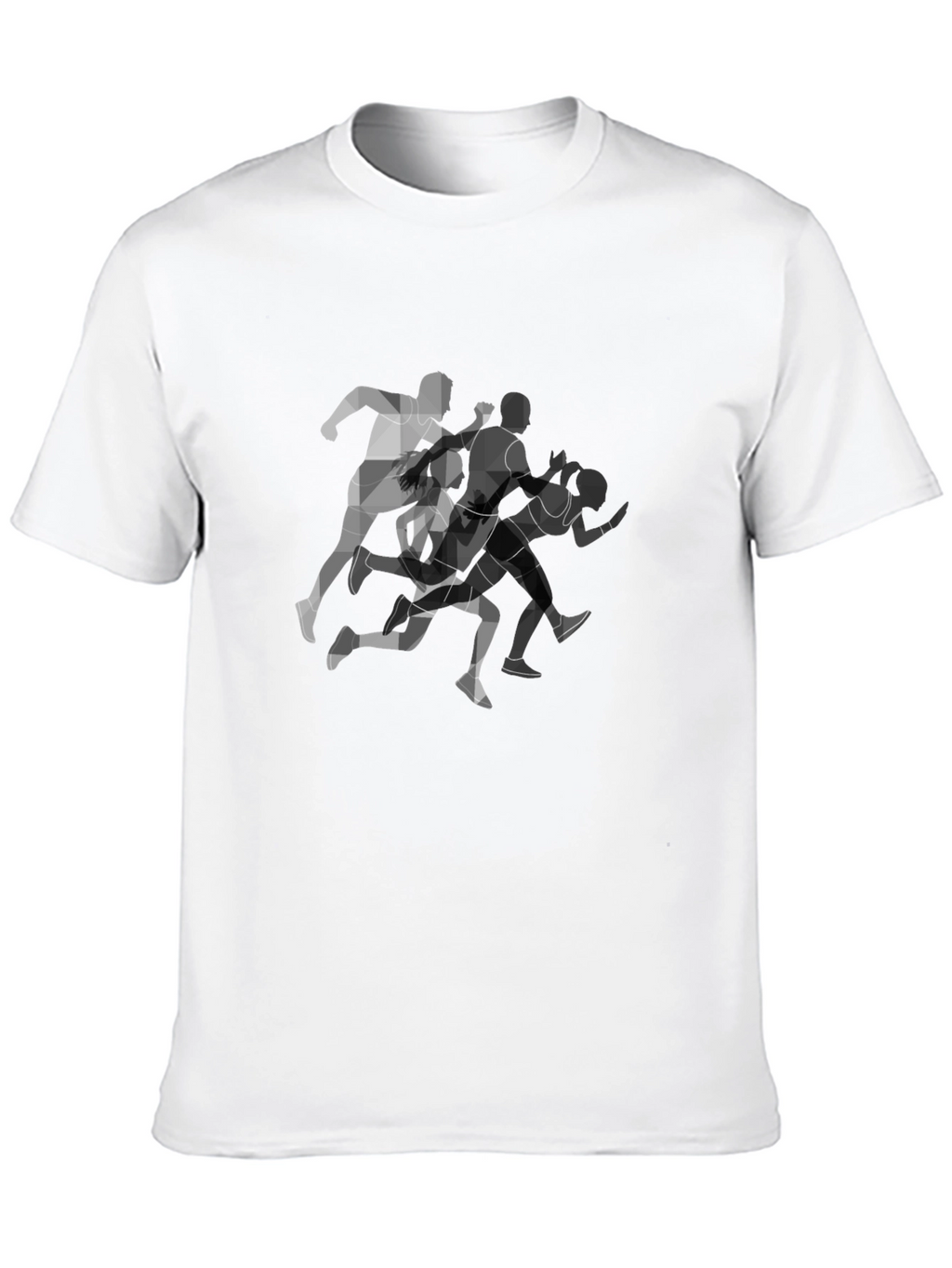Geometric Runners Graphic Black T-Shirt