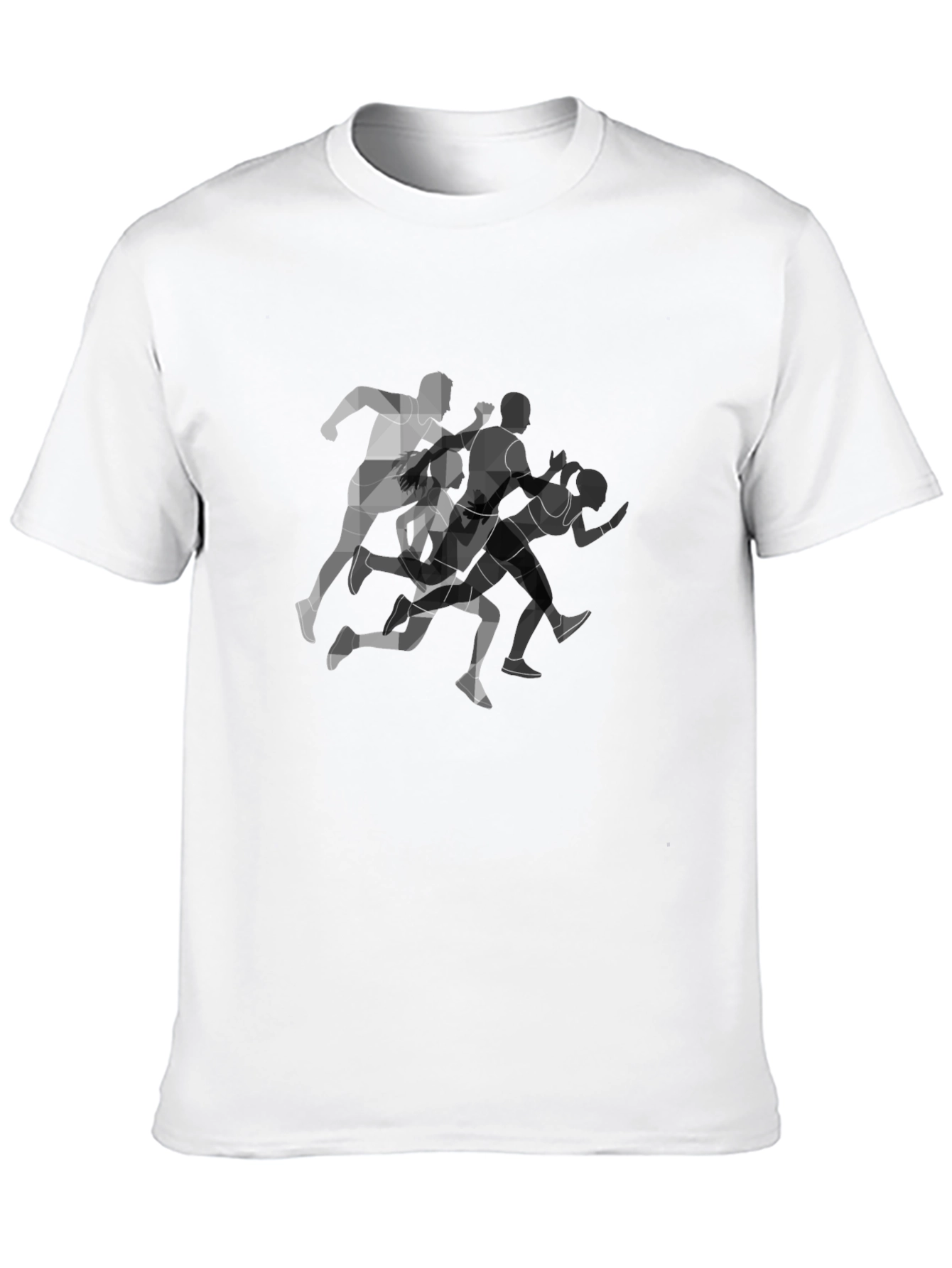 Geometric Runners Graphic Black T-Shirt
