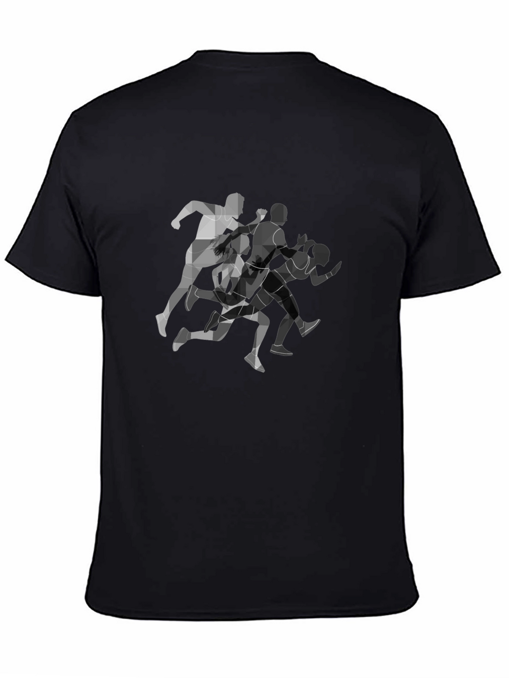 Geometric Runners Graphic Black T-Shirt