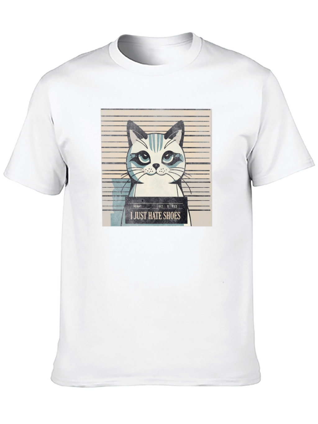 I Hate Shoes Cat Mugshot Graphic Tee