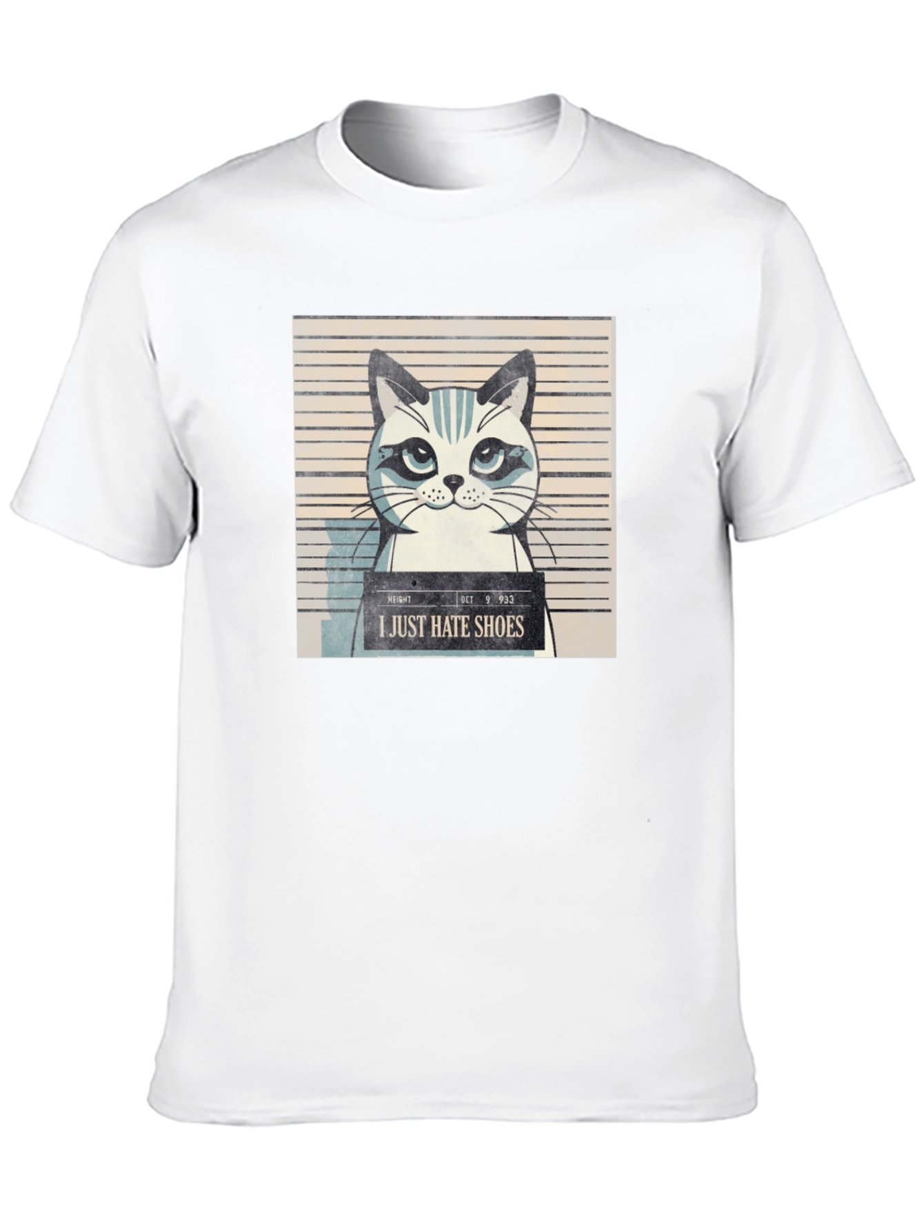 I Hate Shoes Cat Mugshot Graphic Tee