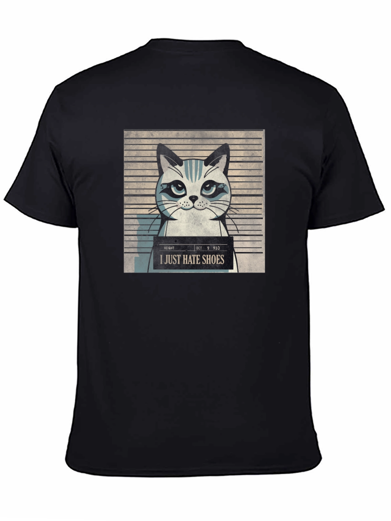 I Hate Shoes Cat Mugshot Graphic Tee