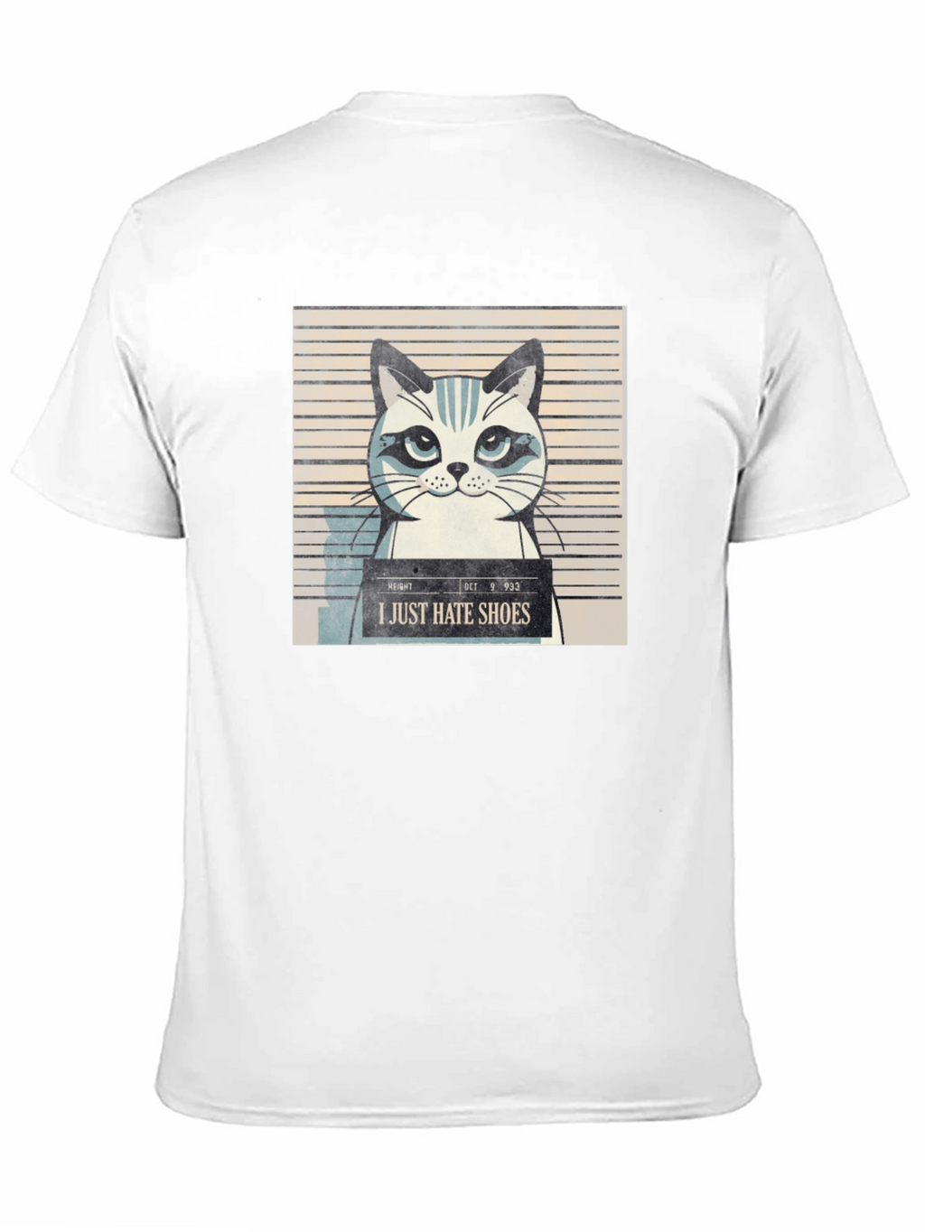 I Hate Shoes Cat Mugshot Graphic Tee