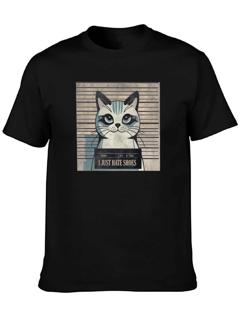 I Hate Shoes Cat Mugshot Graphic Tee