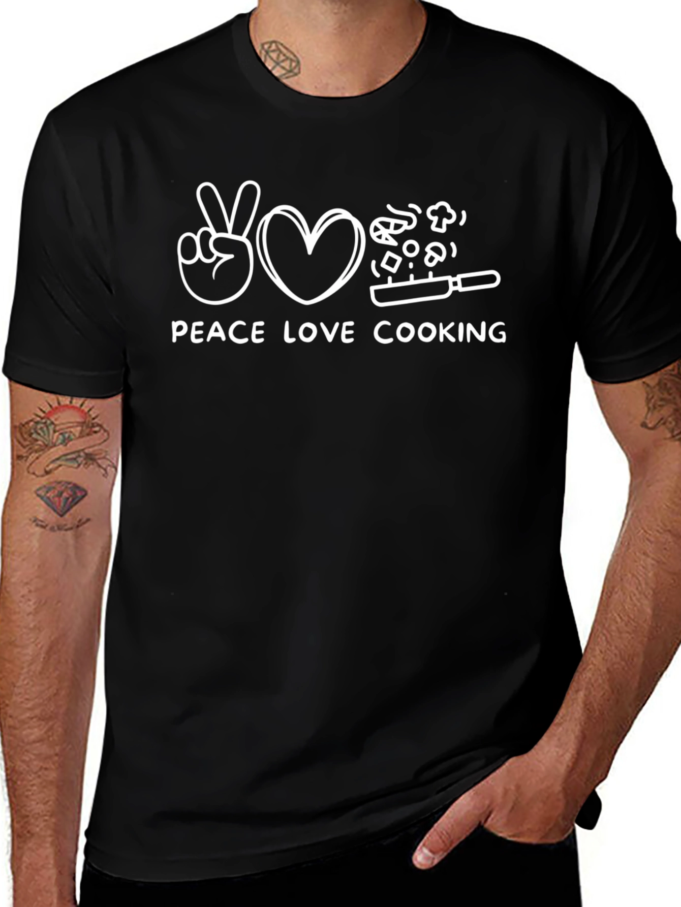 Peace Love Cooking Graphic T-Shirt