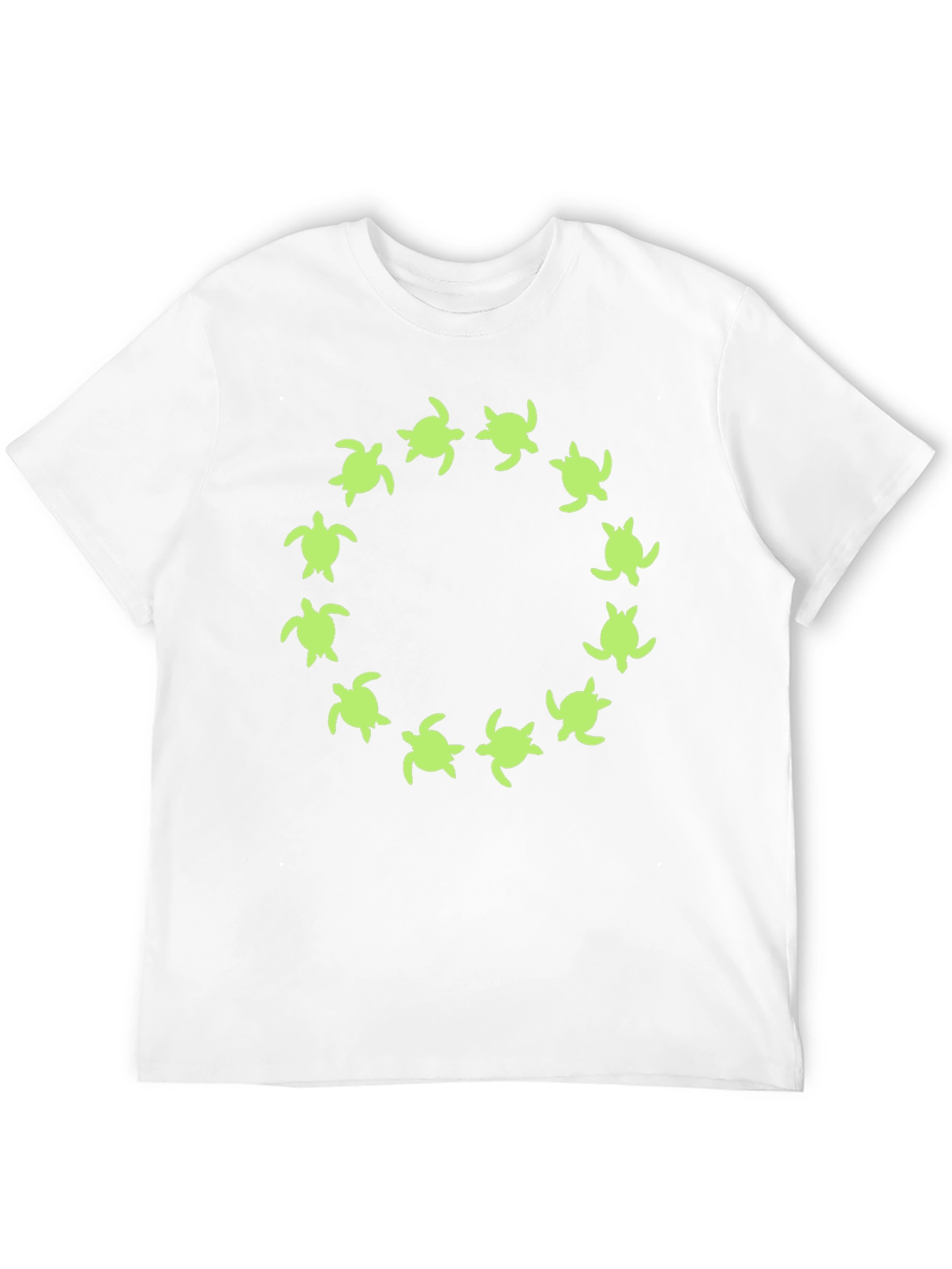 Turtle Circle Graphic Tee - Black Cotton Shirt