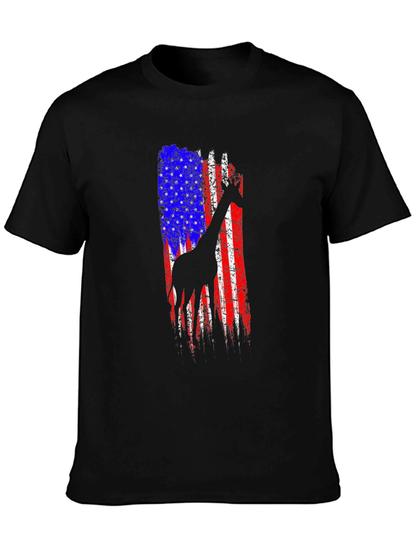 Giraffe American Flag Graphic Tee