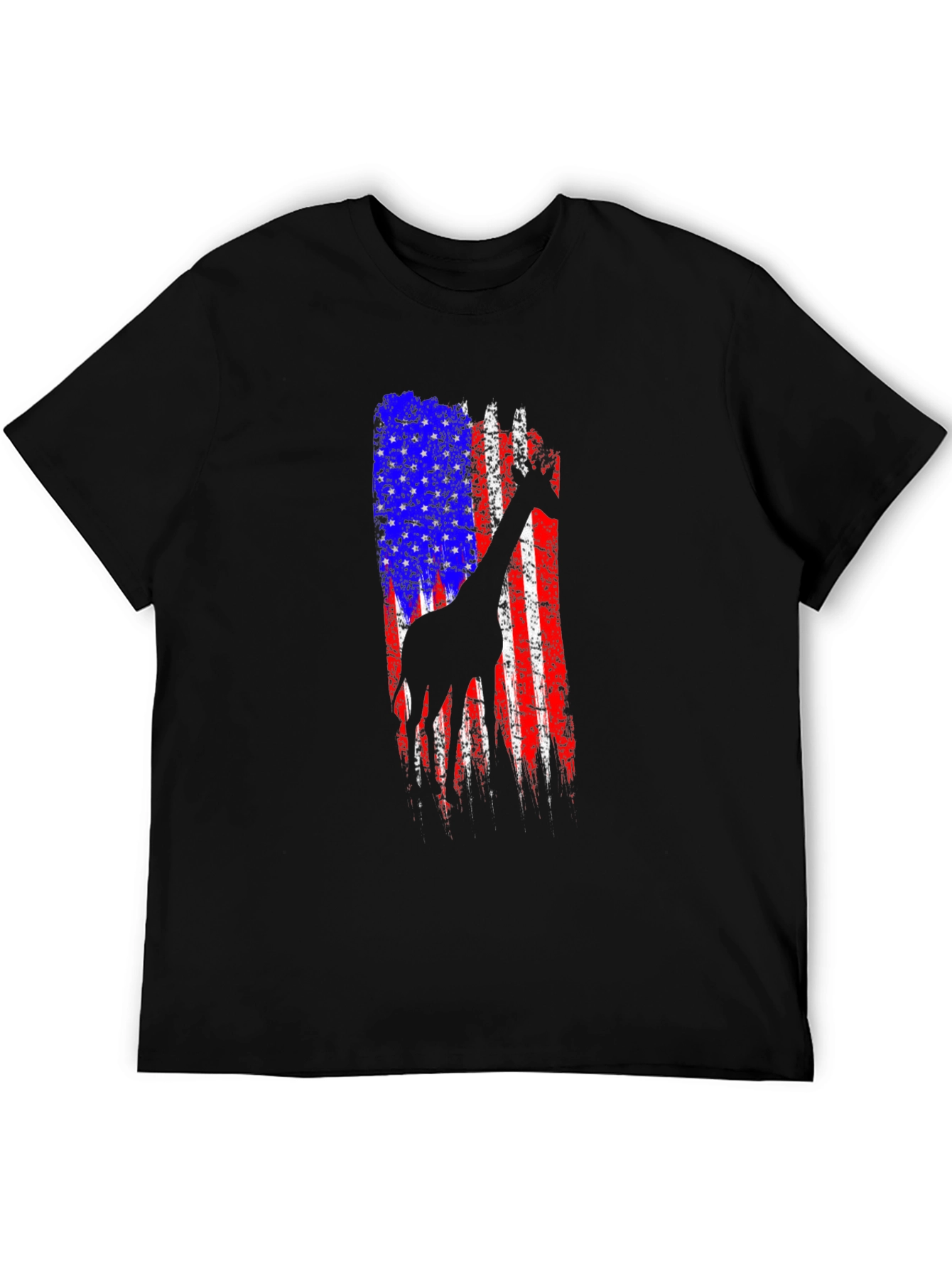 Giraffe American Flag Graphic Tee