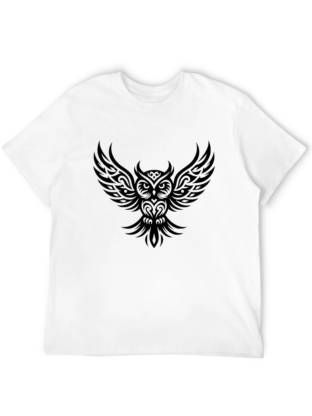 Mens Black Owl Graphic Tee