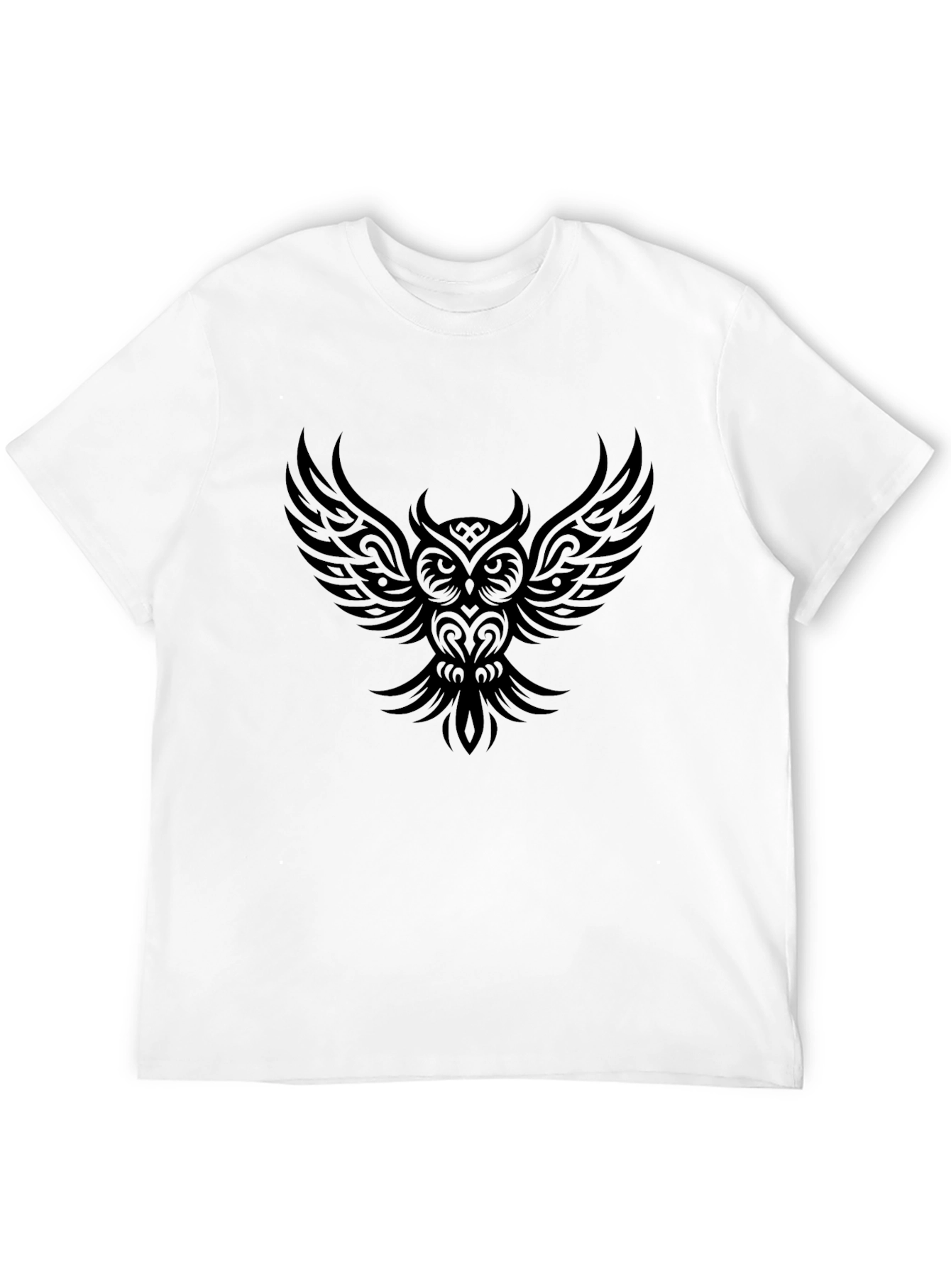 Mens Black Owl Graphic Tee