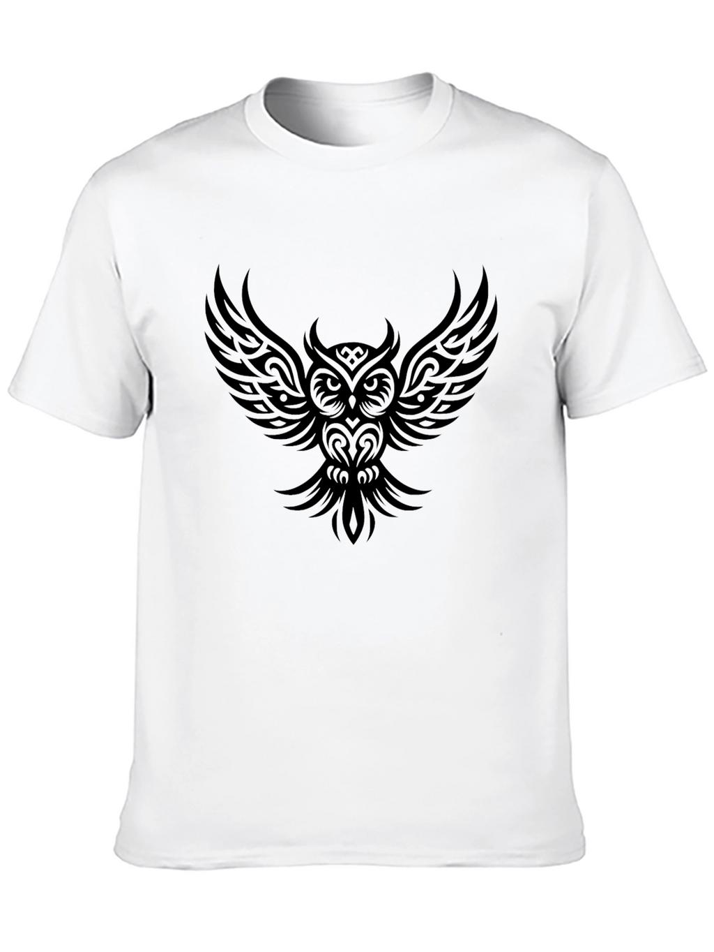 Mens Black Owl Graphic Tee