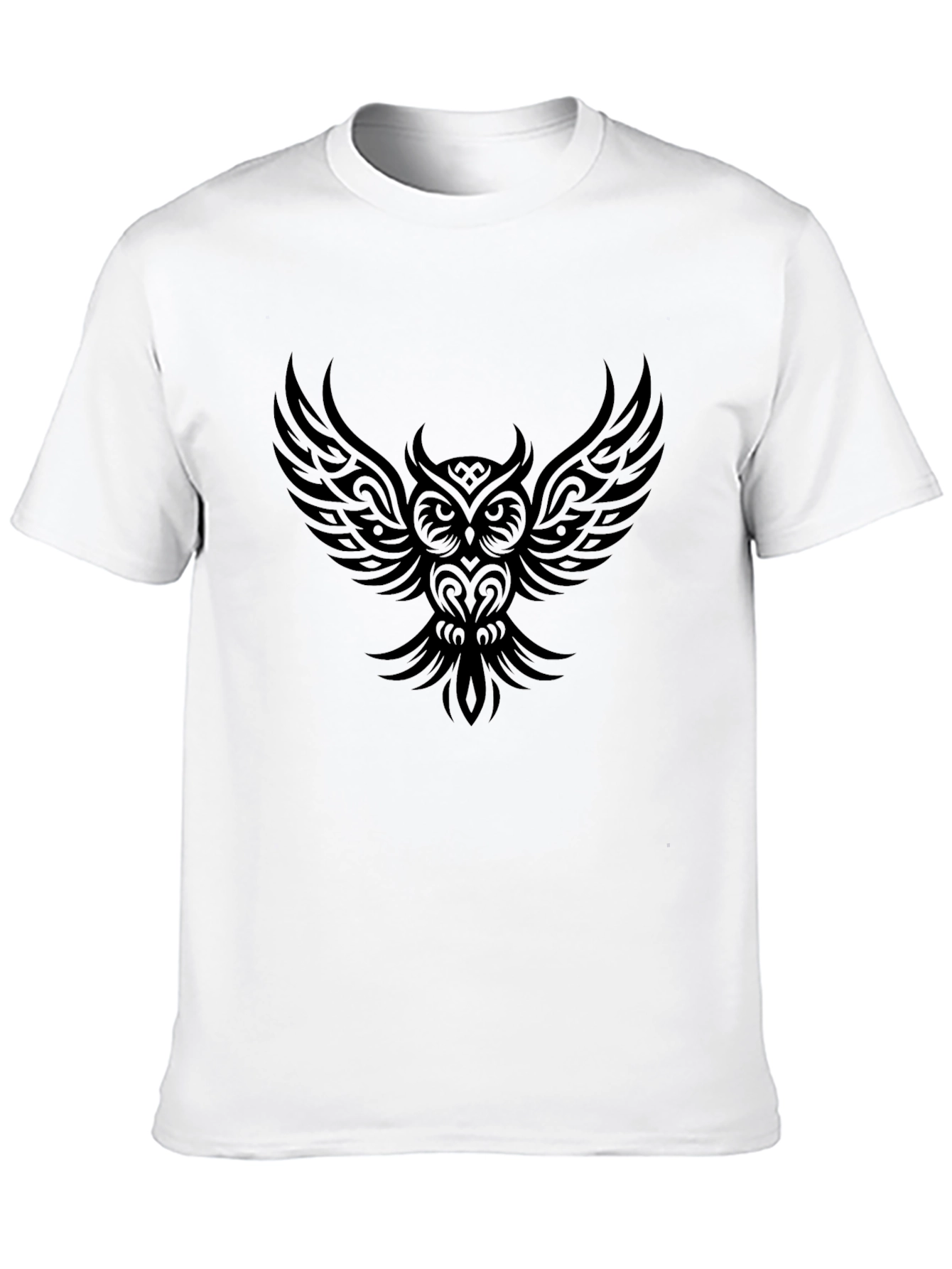 Mens Black Owl Graphic Tee