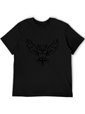 Mens Black Owl Graphic Tee