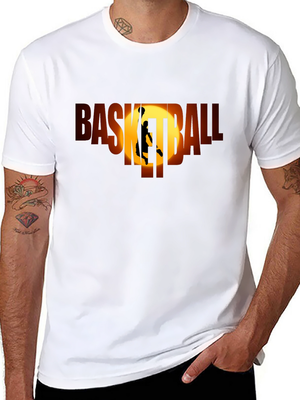 Basketball Graphic Tee - Black Sport T-Shirt