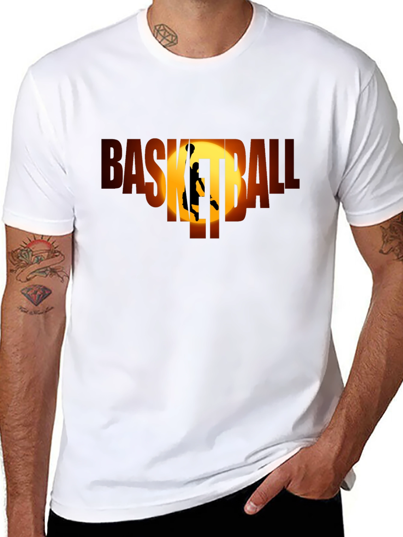 Basketball Graphic Tee - Black Sport T-Shirt