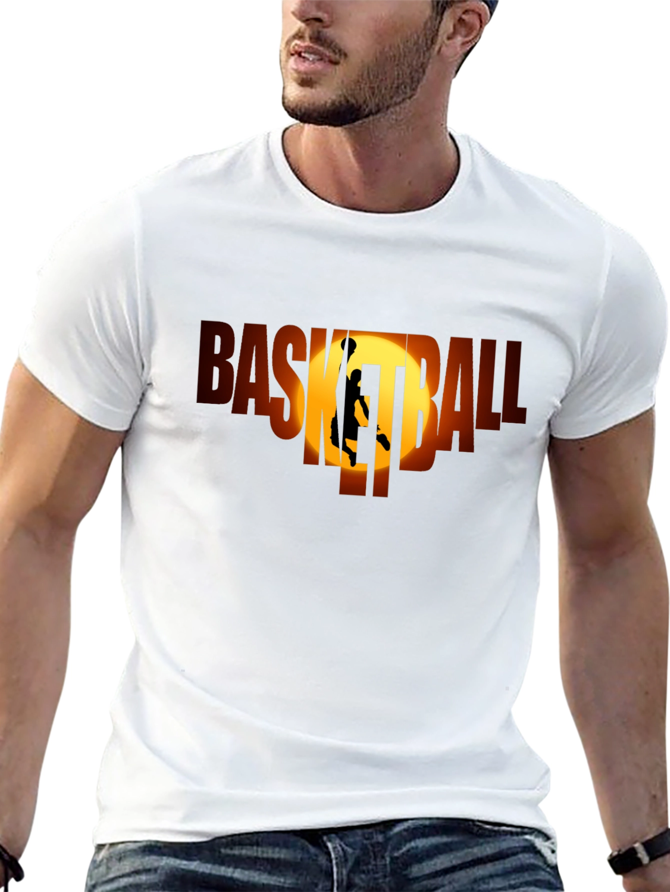 Basketball Graphic Tee - Black Sport T-Shirt