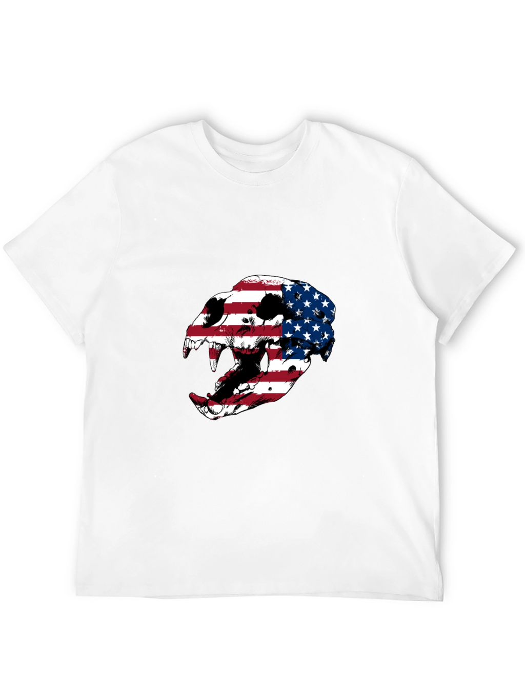 American Flag Skull Graphic Tee - Patriotic Style