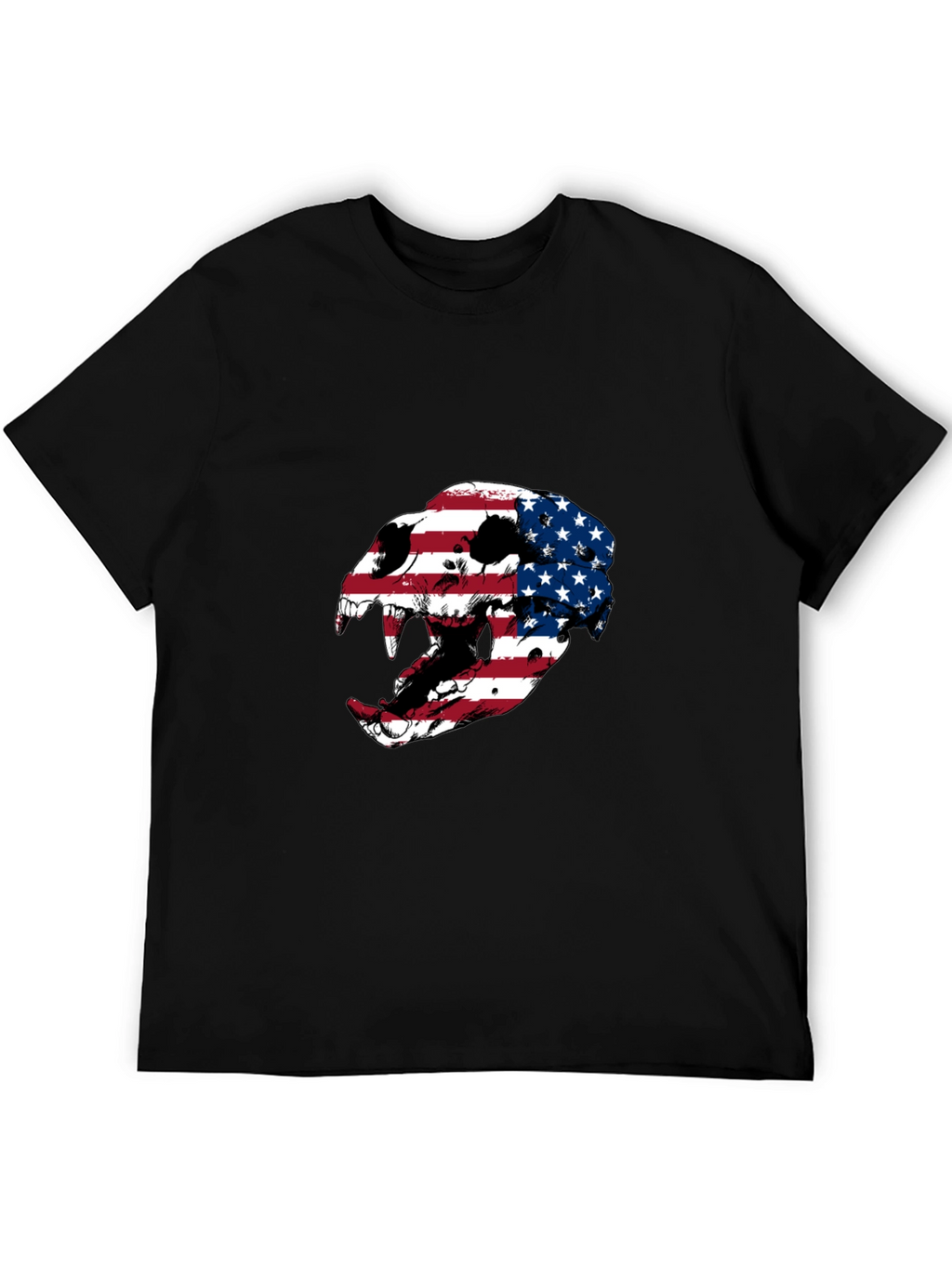 American Flag Skull Graphic Tee - Patriotic Style