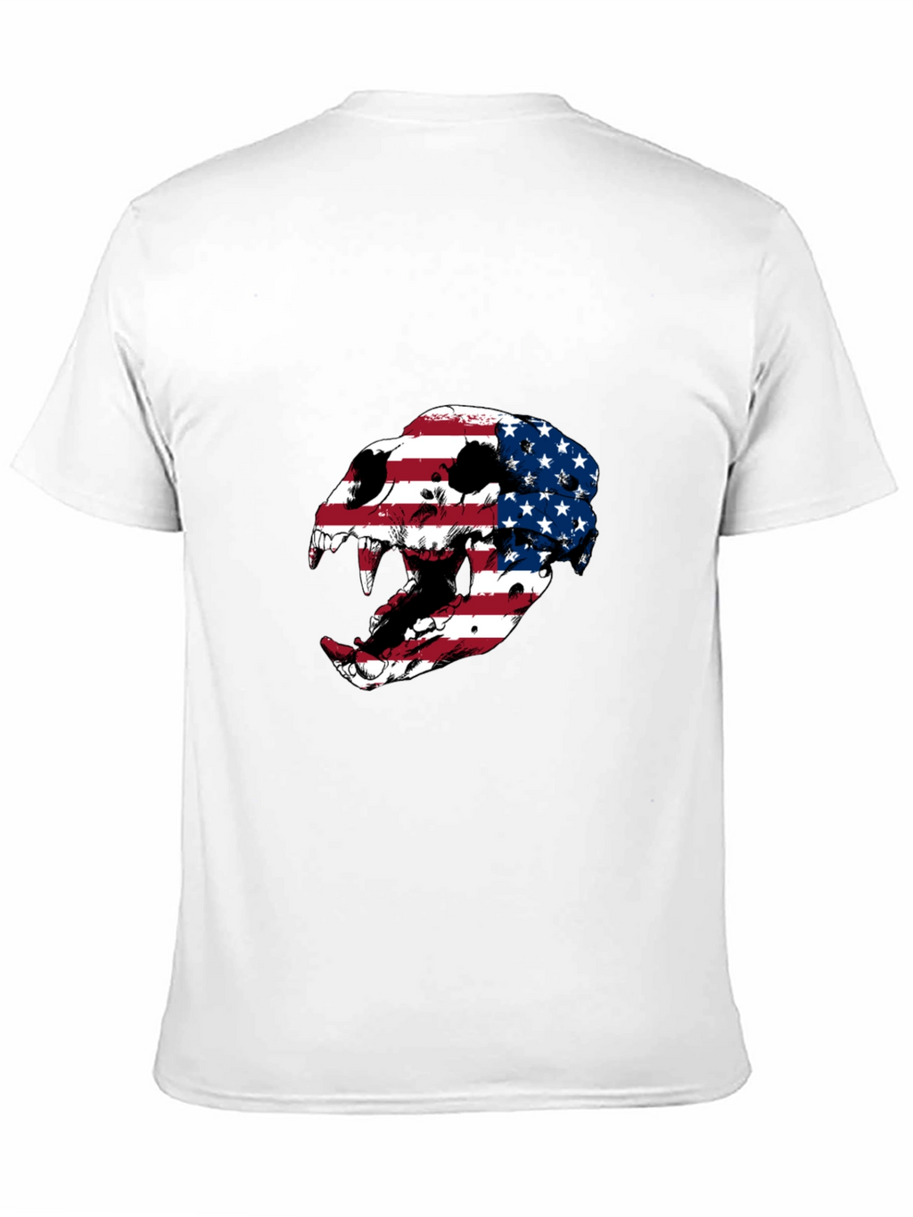 American Flag Skull Graphic Tee - Patriotic Style