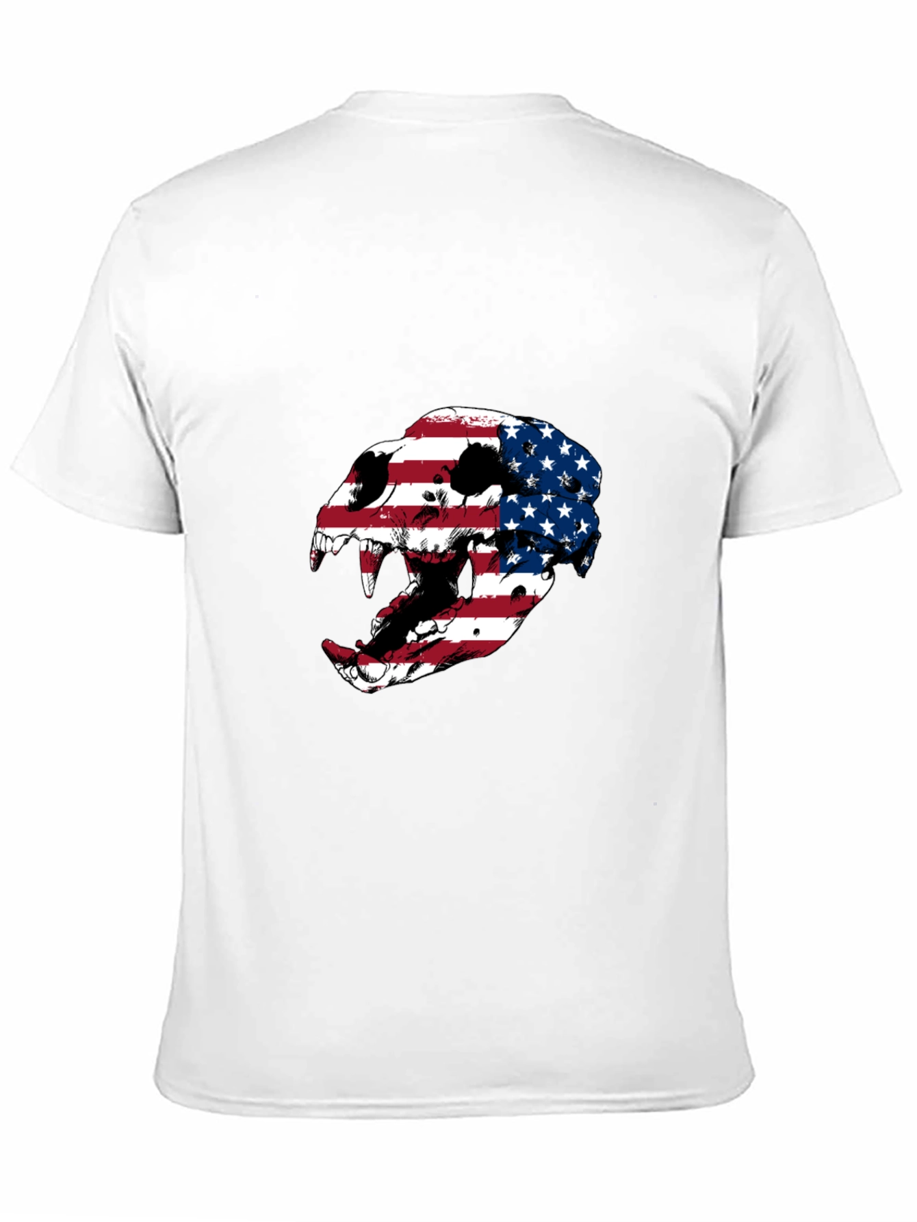 American Flag Skull Graphic Tee - Patriotic Style