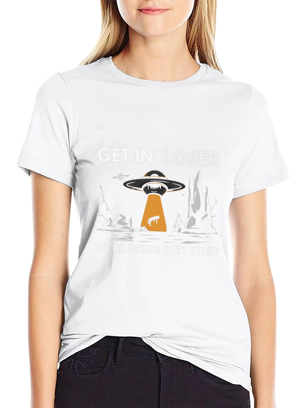 Get In Loser Alien Abduction Graphic T-Shirt
