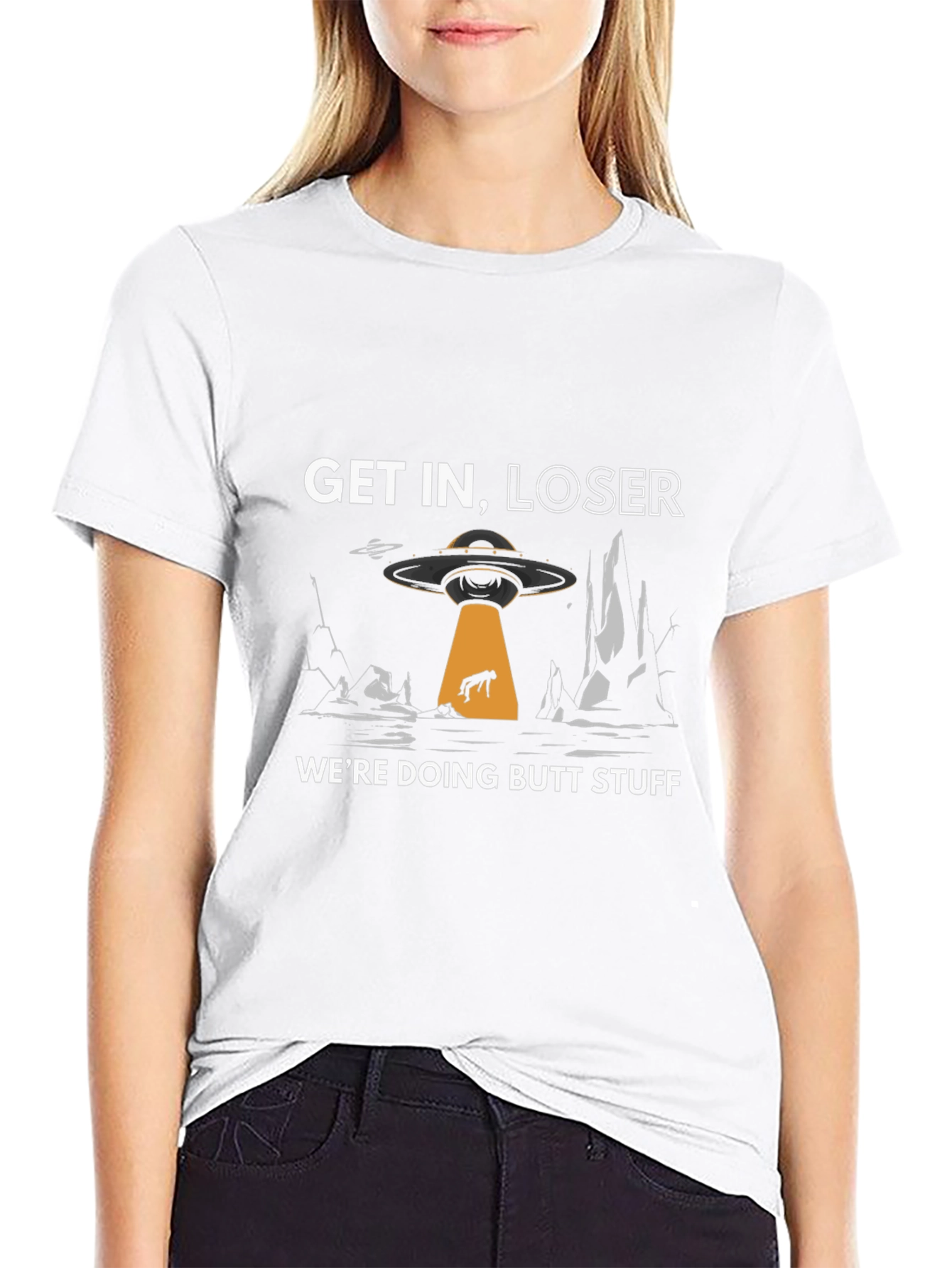 Get In Loser Alien Abduction Graphic T-Shirt