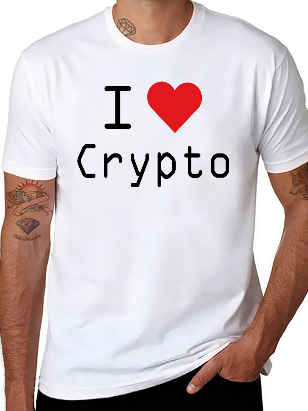I Heart Crypto Black T-Shirt