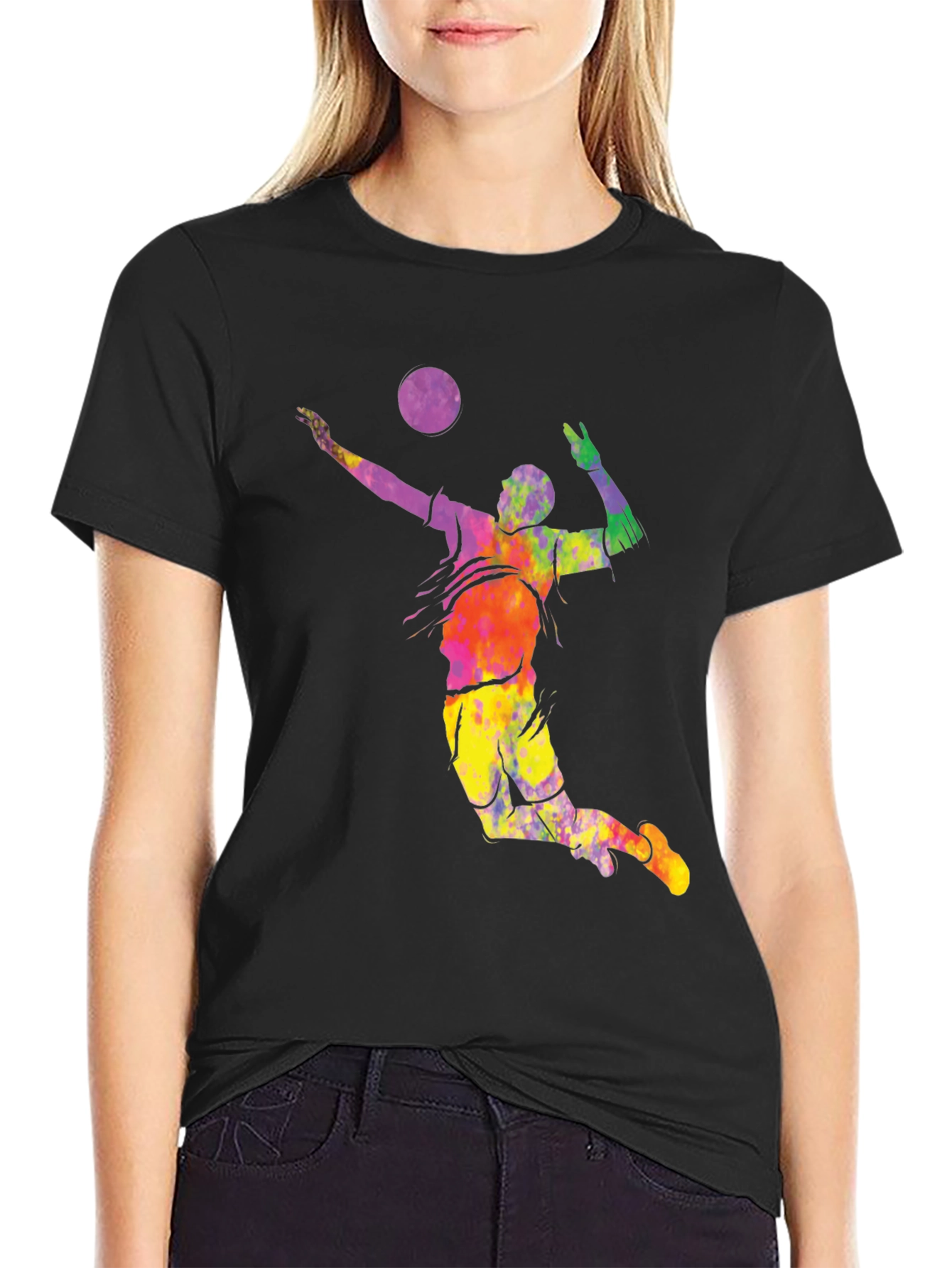 Volleyball Tie Dye Graphic T-Shirt