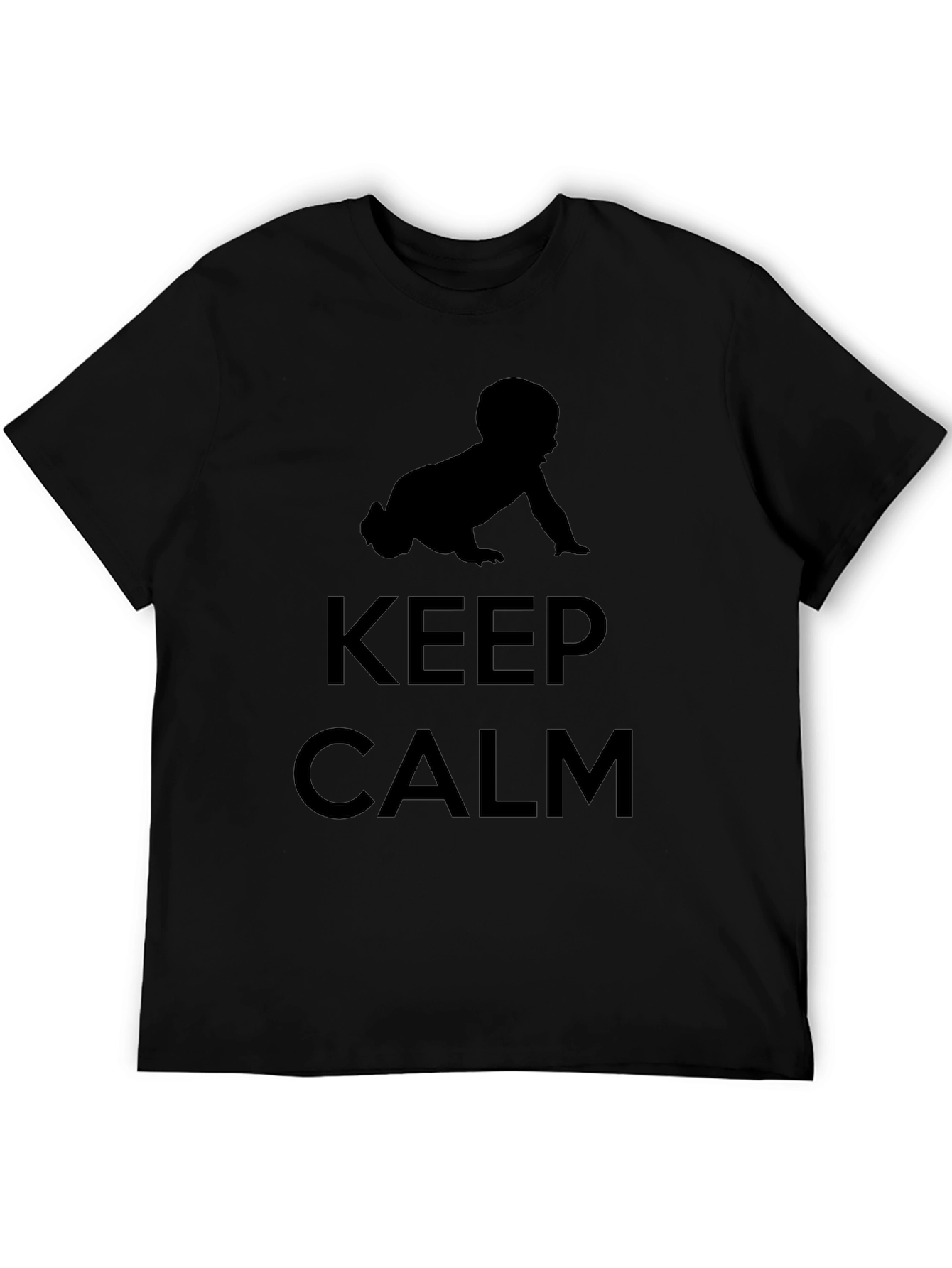 Keep Calm Baby Crawling Black T-Shirt