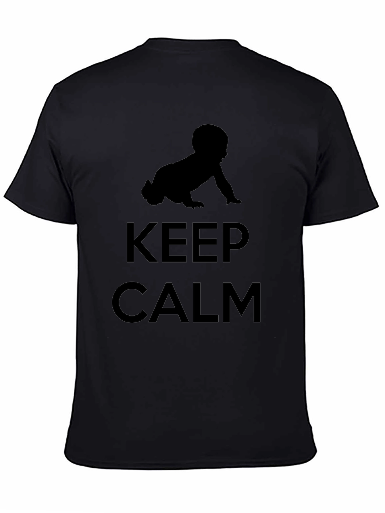 Keep Calm Baby Crawling Black T-Shirt