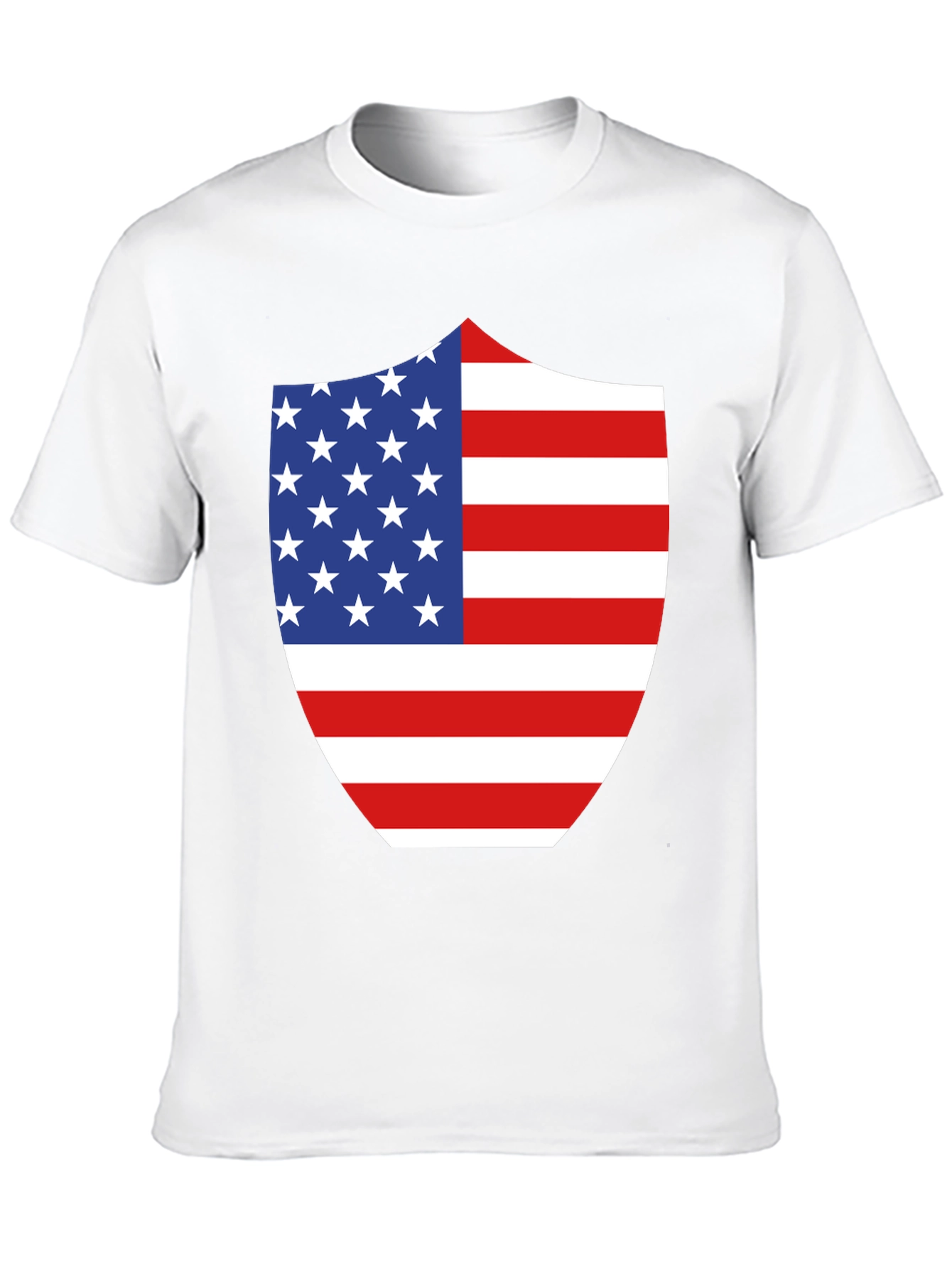 American Flag Shield Graphic Tee - Patriotic Black T-Shirt