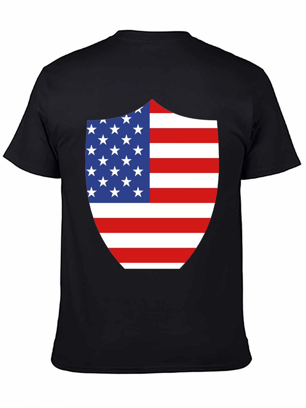 American Flag Shield Graphic Tee - Patriotic Black T-Shirt