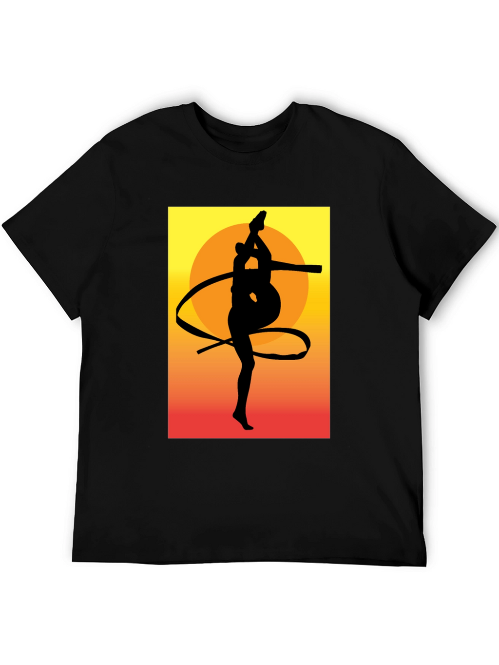 Gymnast Silhouette Graphic Tee - Sunset Design
