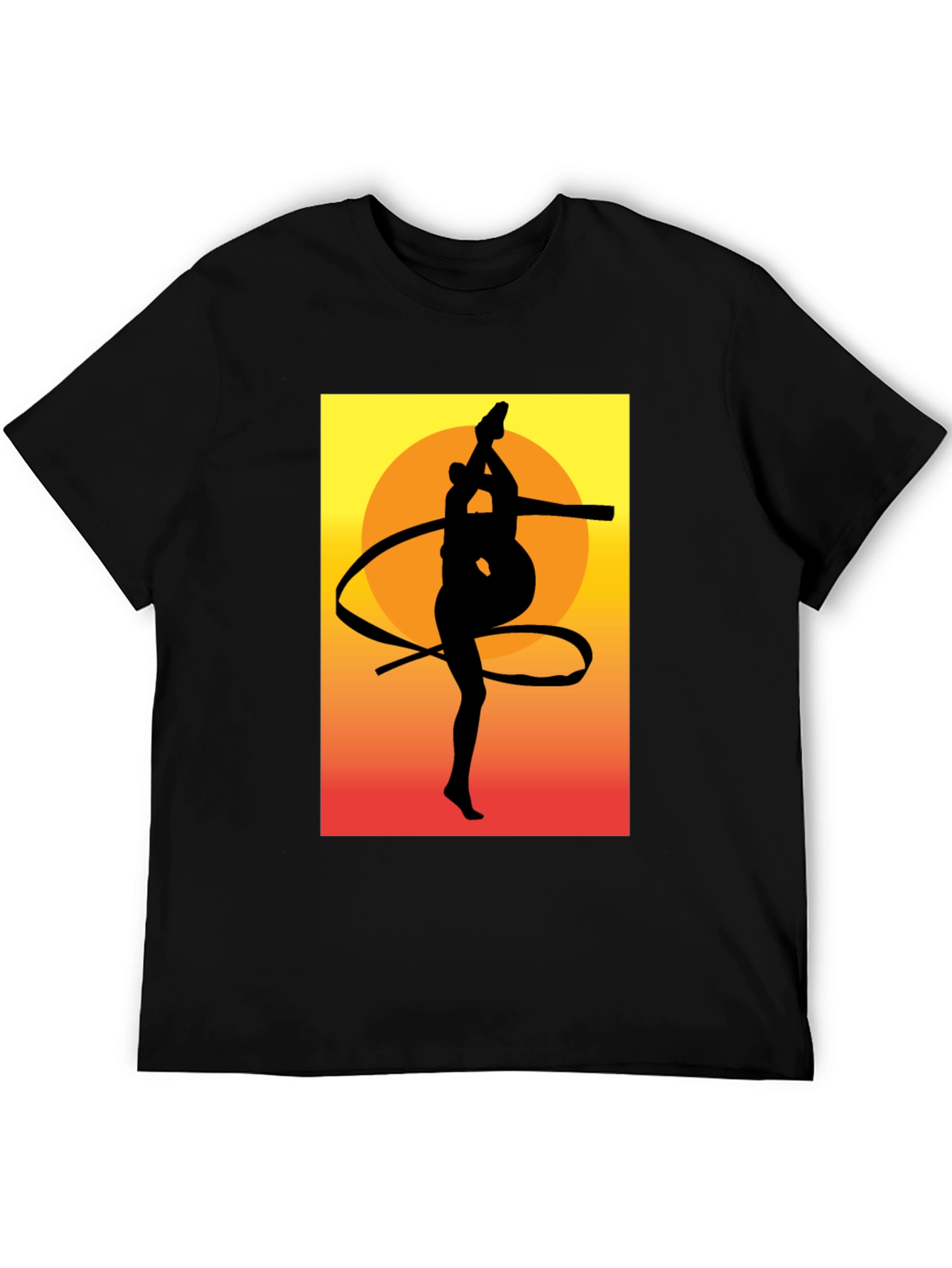 Gymnast Silhouette Graphic Tee - Sunset Design