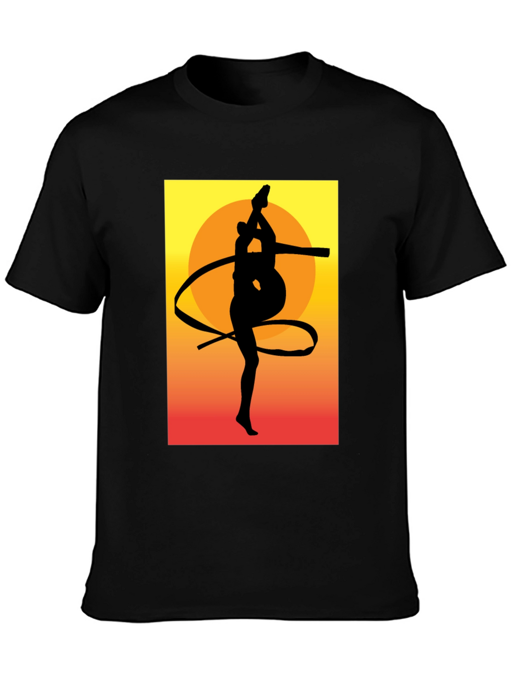 Gymnast Silhouette Graphic Tee - Sunset Design