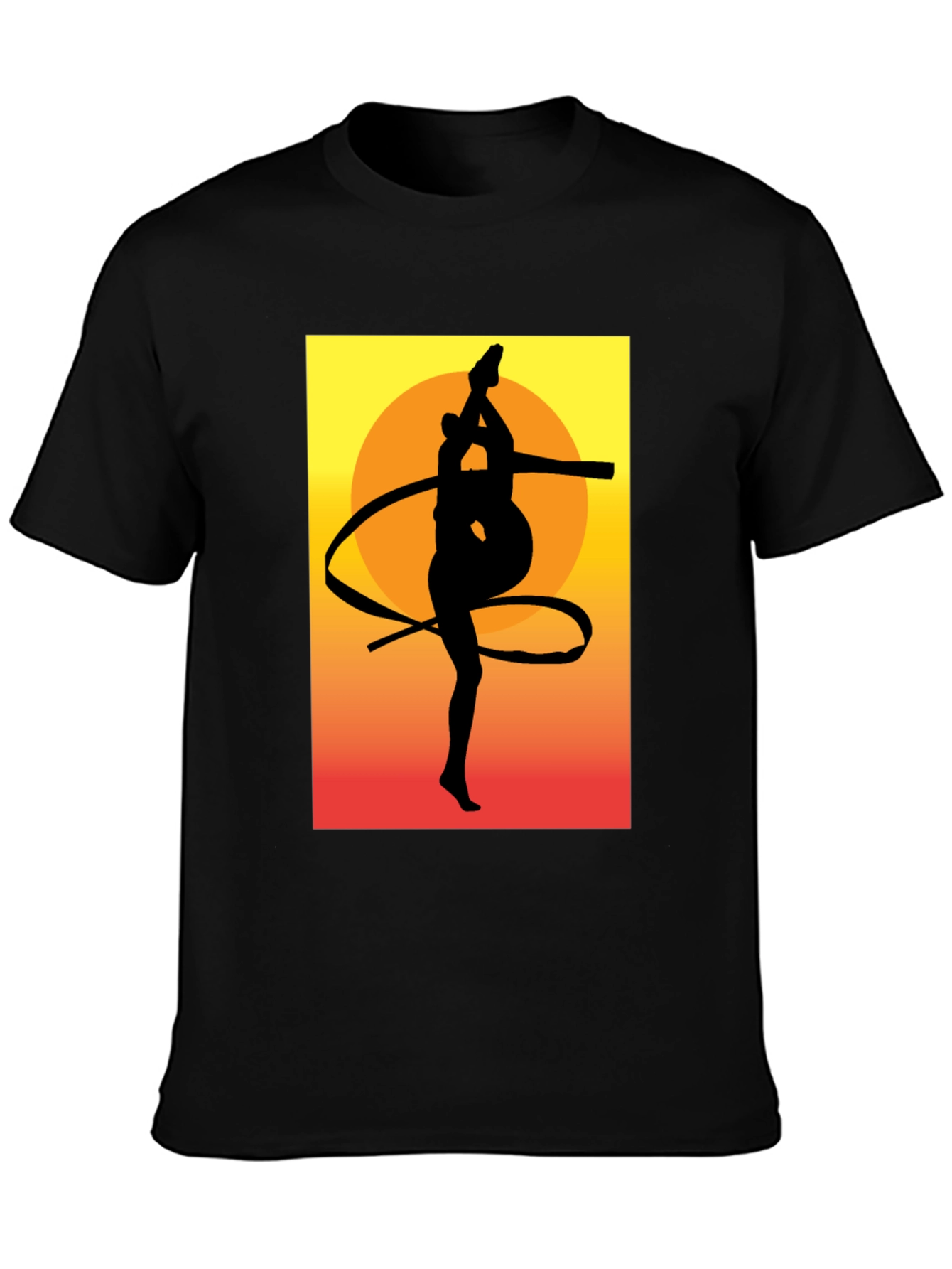 Gymnast Silhouette Graphic Tee - Sunset Design