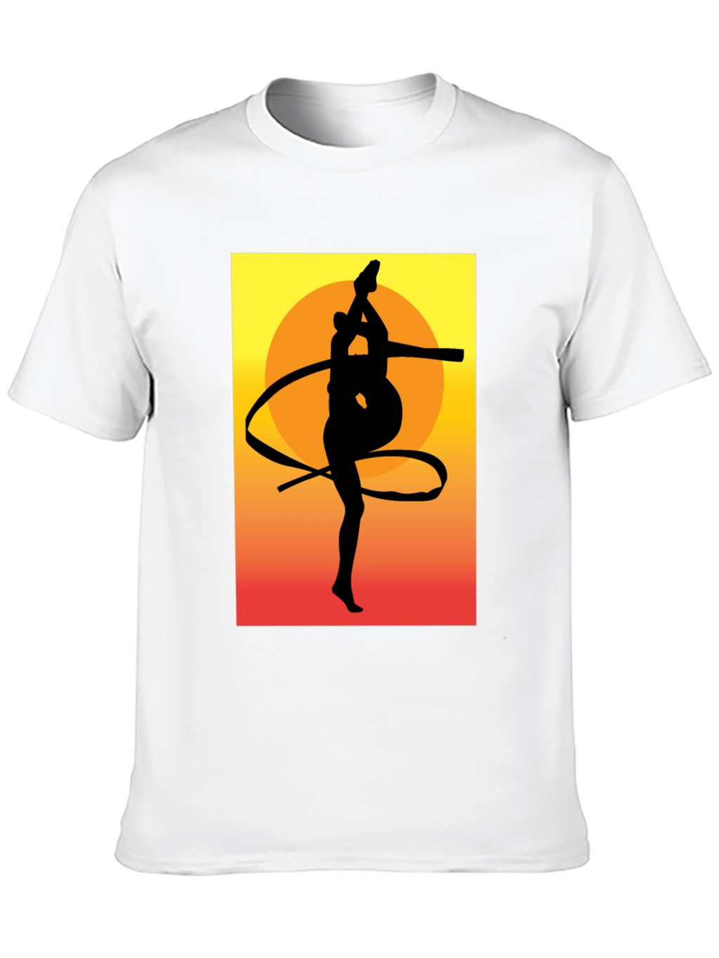 Gymnast Silhouette Graphic Tee - Sunset Design