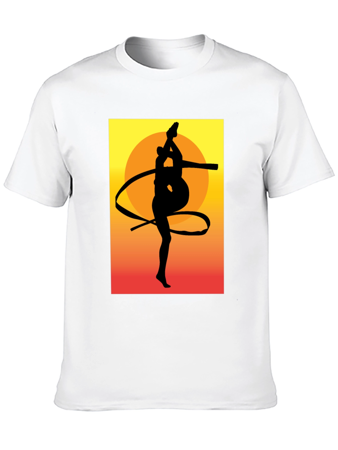 Gymnast Silhouette Graphic Tee - Sunset Design