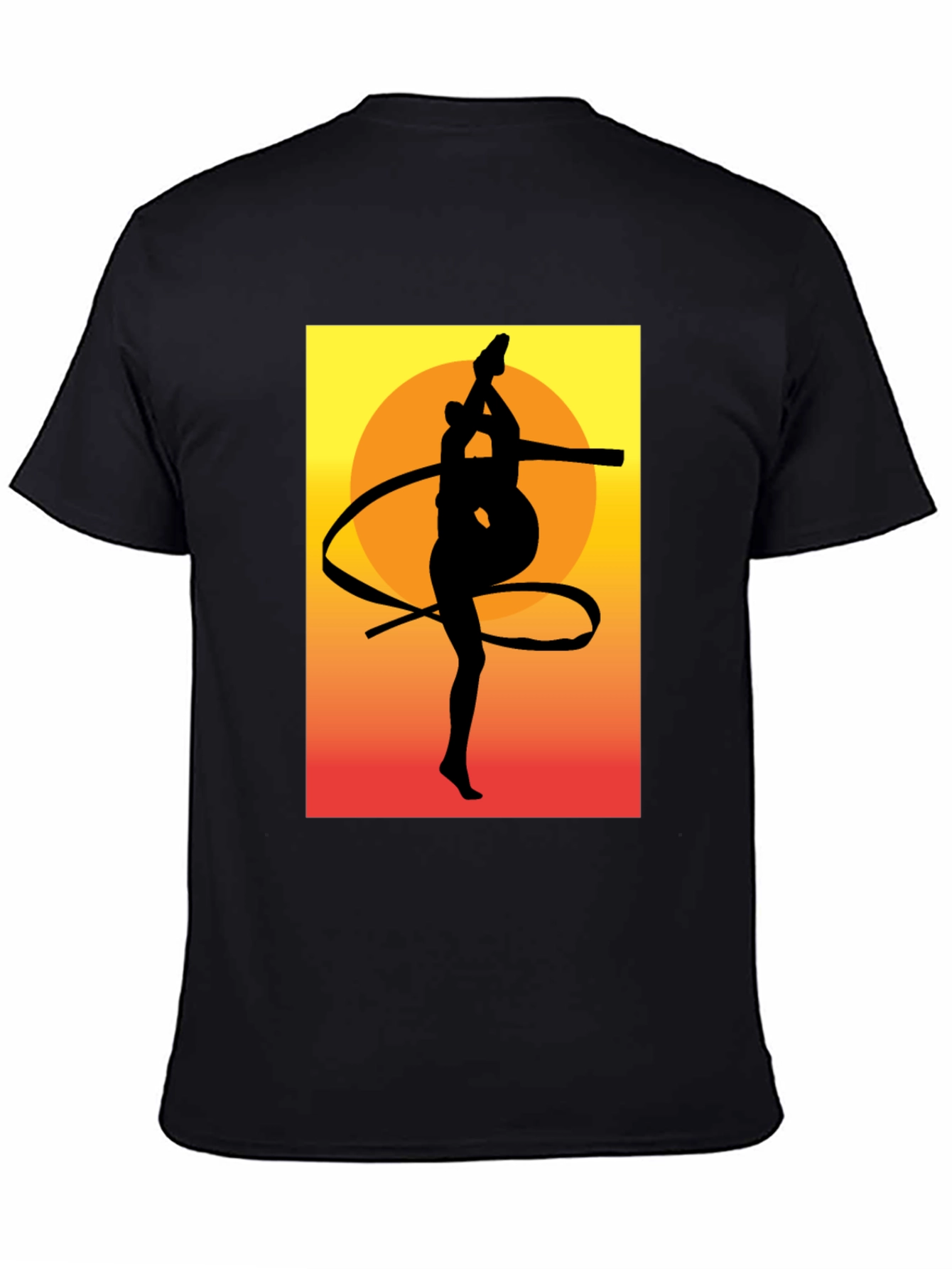 Gymnast Silhouette Graphic Tee - Sunset Design