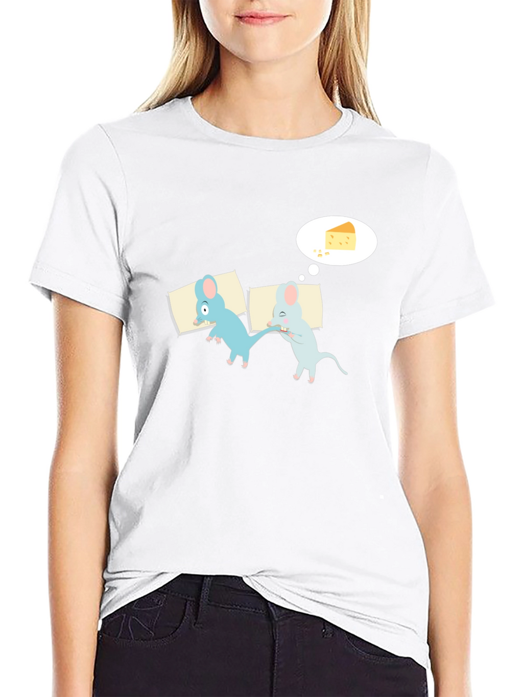 Funny Sleeping Mice Cheese Dream Graphic Tee