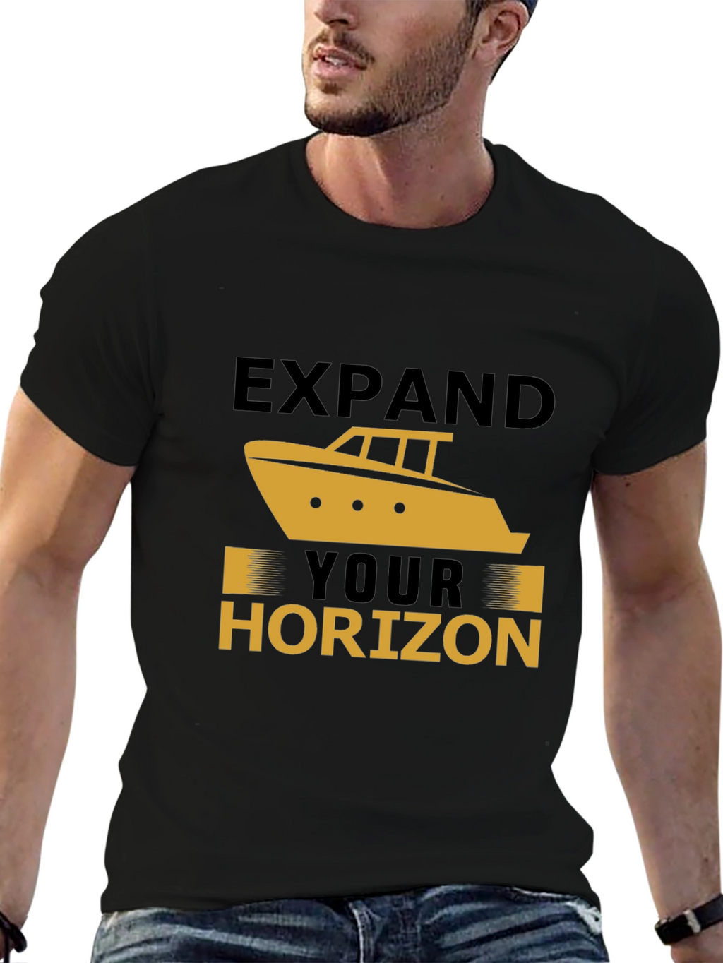 Expand Your Horizon Graphic T-Shirt - Black